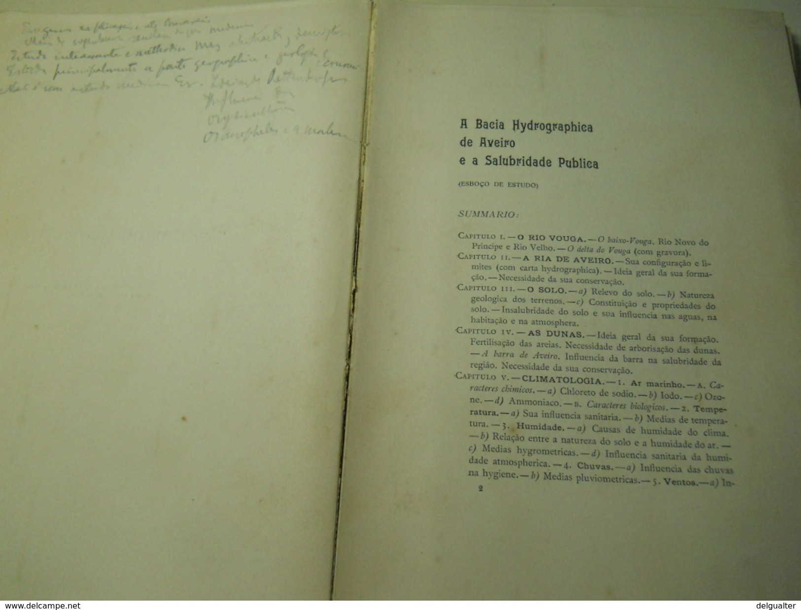 A Bacia Hydrographica De Aveiro E A Salubridade Publica (Esboço De Estudo) De António Do Nascimento Leitão * 1906 - Andere & Zonder Classificatie