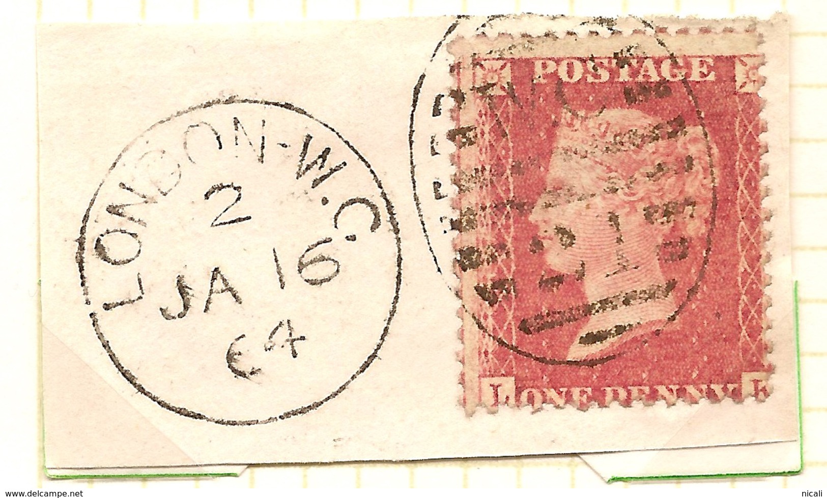 GB 1856 1d Red SG 40 U #ABJ138 - Briefe U. Dokumente
