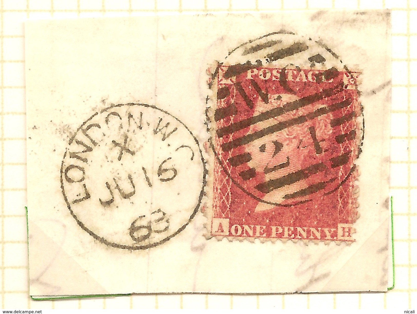 GB 1856 1d Red SG 40 U #ABJ140 - Briefe U. Dokumente