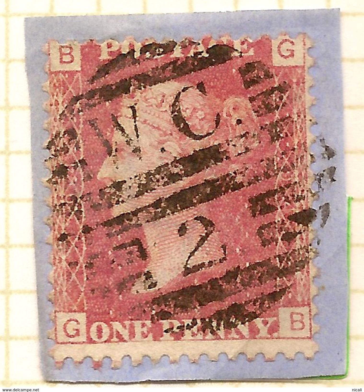 GB 1858 1d On Piece (Plate 94) SG 43 U #ABJ143 - Briefe U. Dokumente