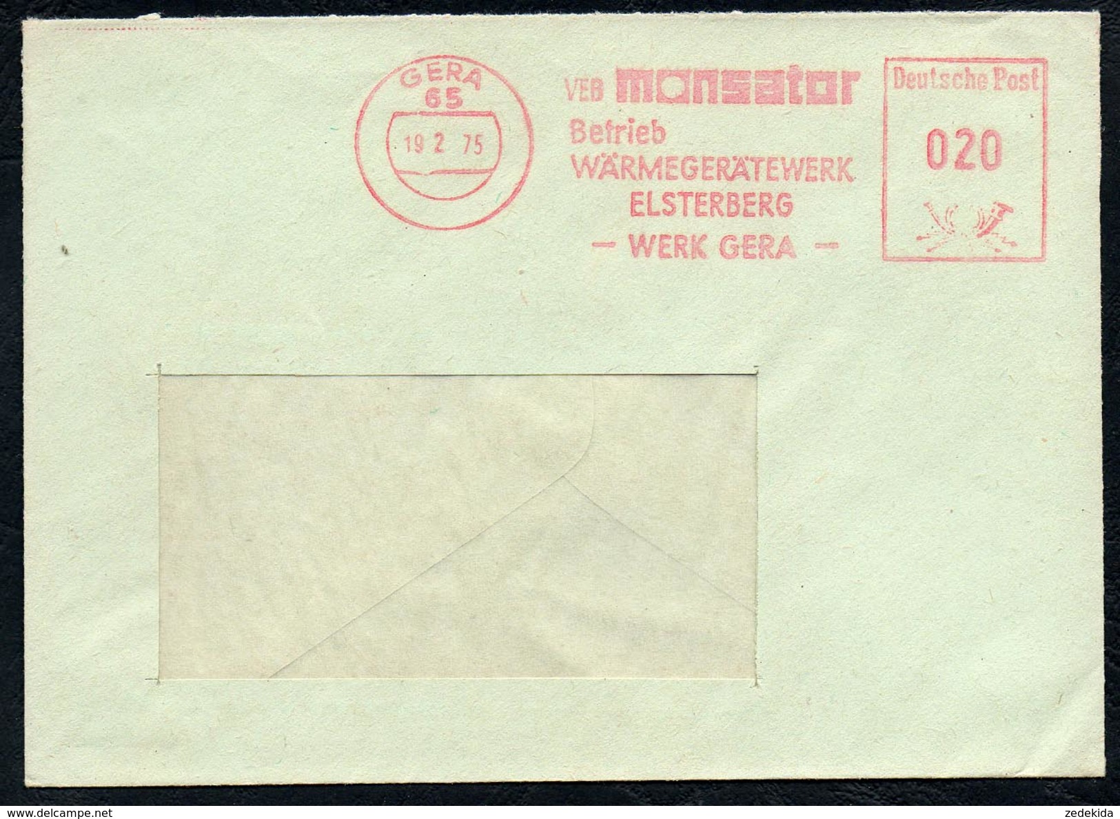 3010 - Alter Beleg - Bedarfspost - Freistempel Freistempler - Gera Monsator Wärmegerätewerk Elsterberg 1975 - Maschinenstempel (EMA)