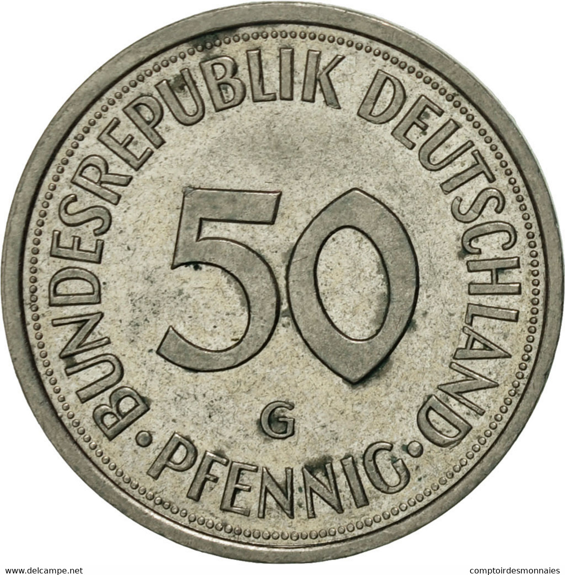 Monnaie, République Fédérale Allemande, 50 Pfennig, 1989, Karlsruhe, TTB - 50 Pfennig