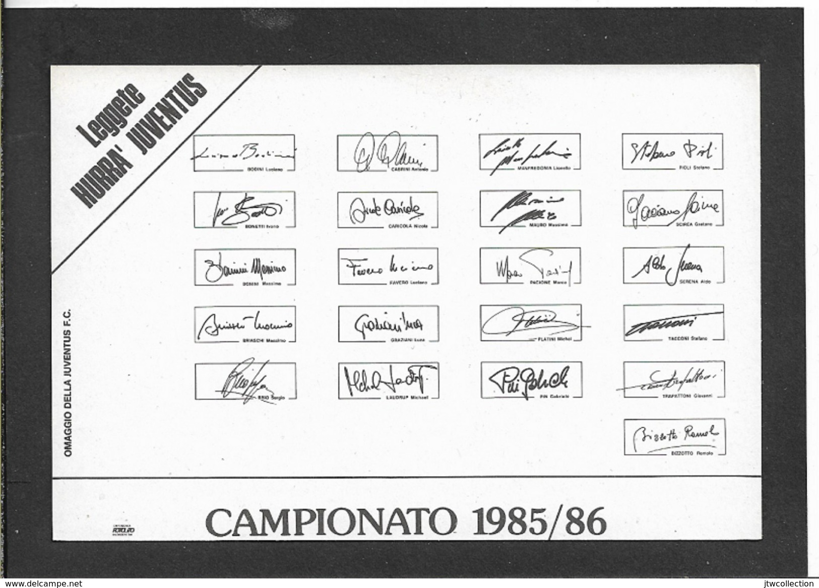 Juventus 1985/86 - Non Viaggiata - Football