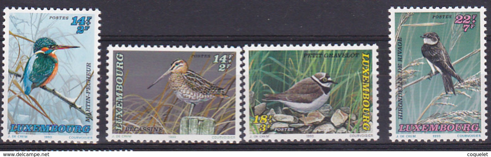 Luxembourg 1993  - N°1280/83 XX  Oiseaux Menacés - Bécassine -Martin-pêcheur - Petit  Gravelot - Hirondelle - Golondrinas