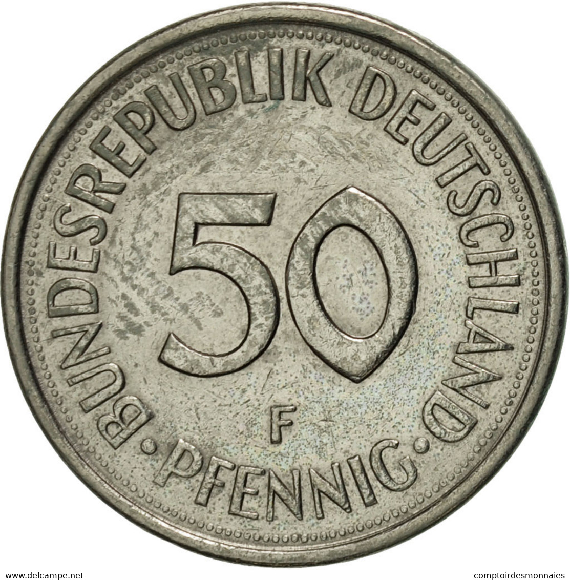Monnaie, République Fédérale Allemande, 50 Pfennig, 1980, Stuttgart, TTB - 50 Pfennig