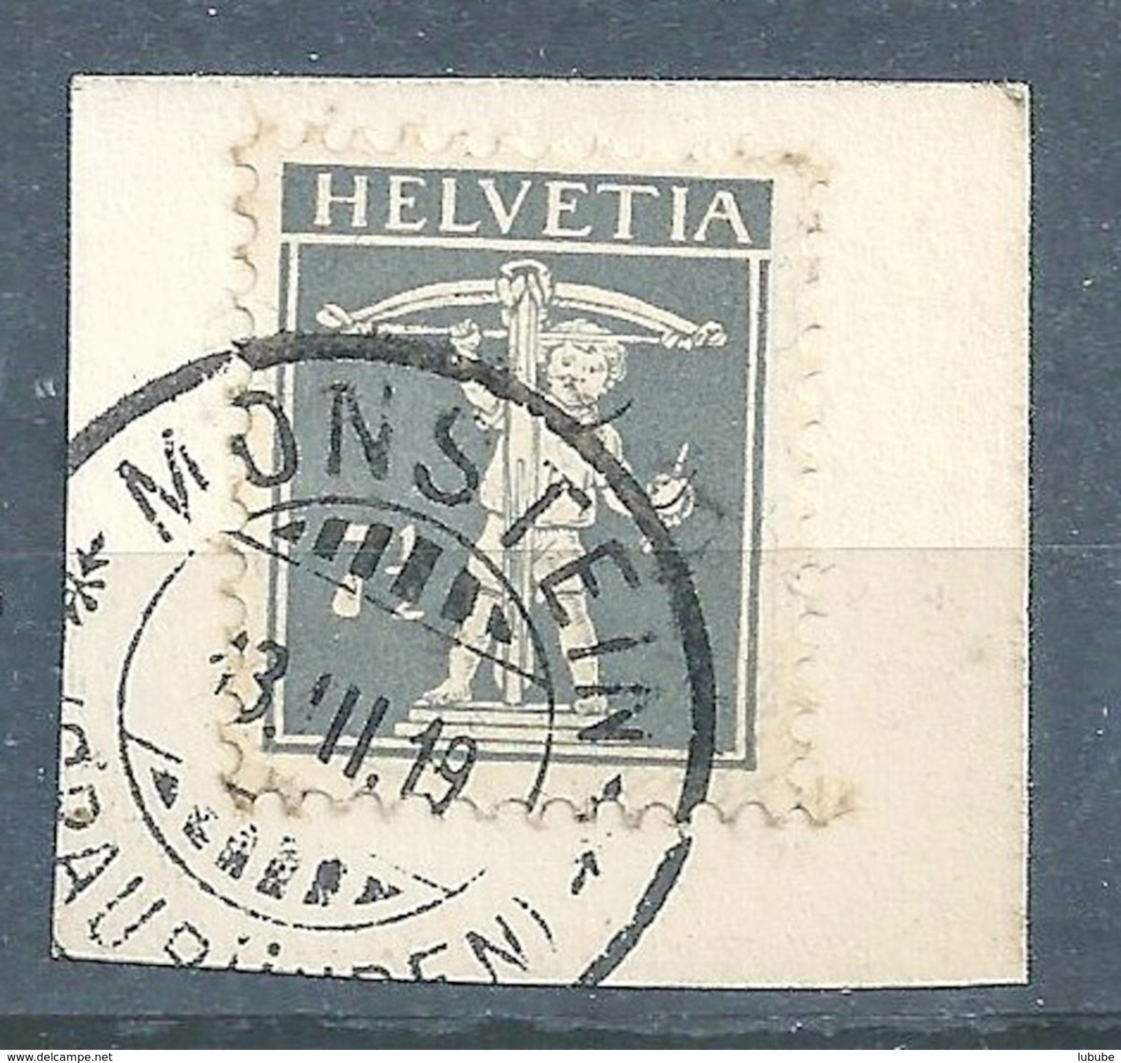 Tellknabe 138II, 7,5 Rp.grau  MONSTEIN (GRAUBÜNDEN)          1919 - Usati