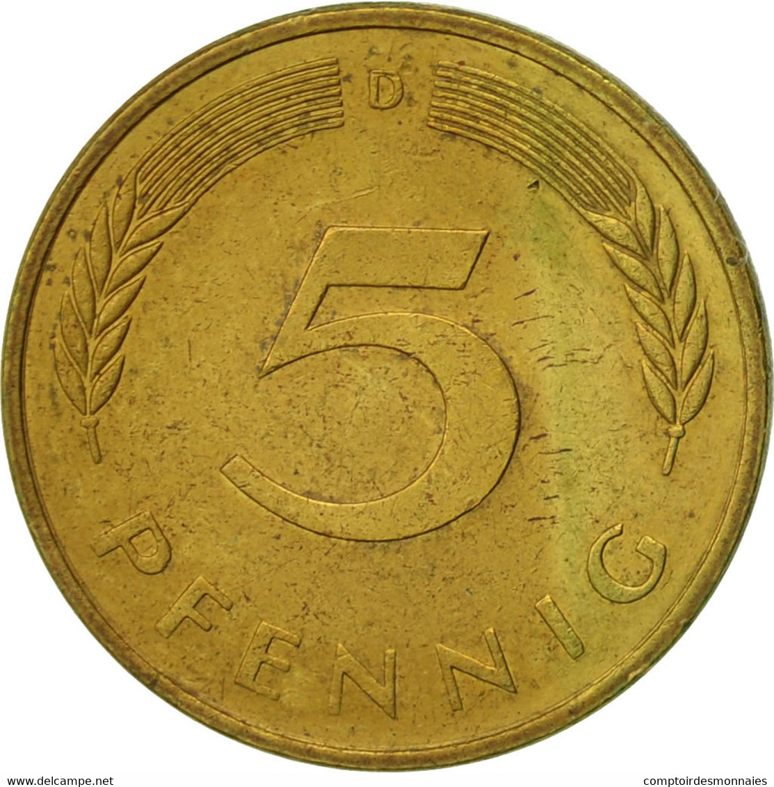 Monnaie, République Fédérale Allemande, 5 Pfennig, 1989, Munich, TTB, Brass - 5 Pfennig