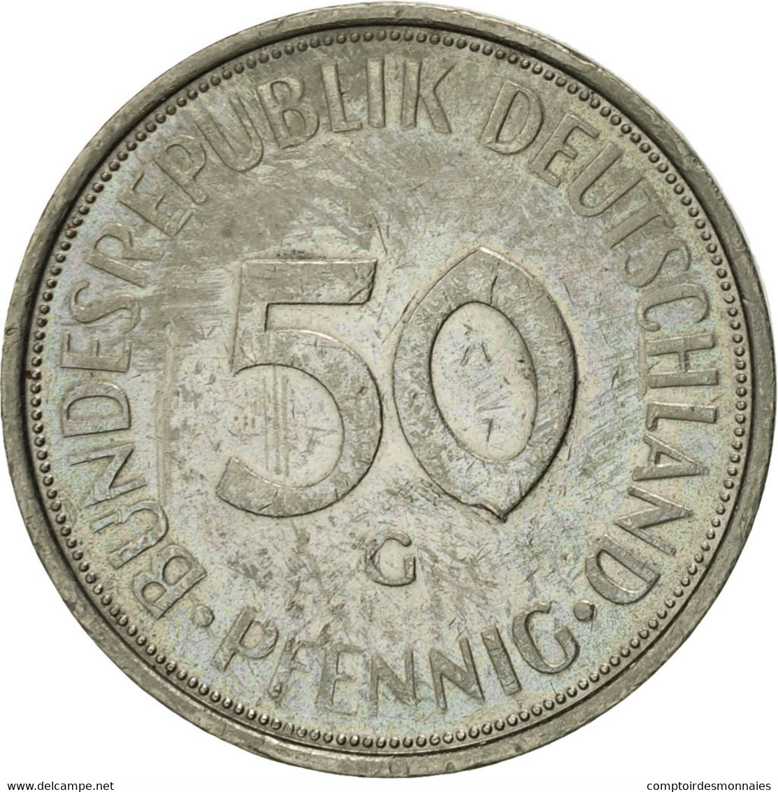 Monnaie, République Fédérale Allemande, 50 Pfennig, 1972, Karlsruhe, TTB - 50 Pfennig