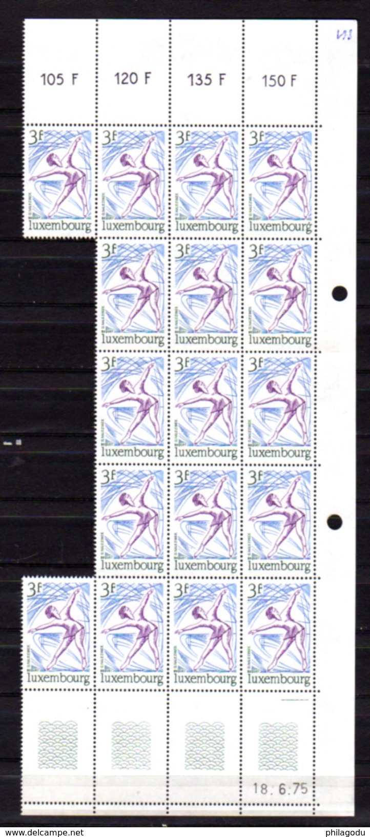 1975,  Sport, Patinage, Ski Nautique, Alpinisme, 861 / 863 **en Blocs  De 17, Cote 59 € - Ski Náutico