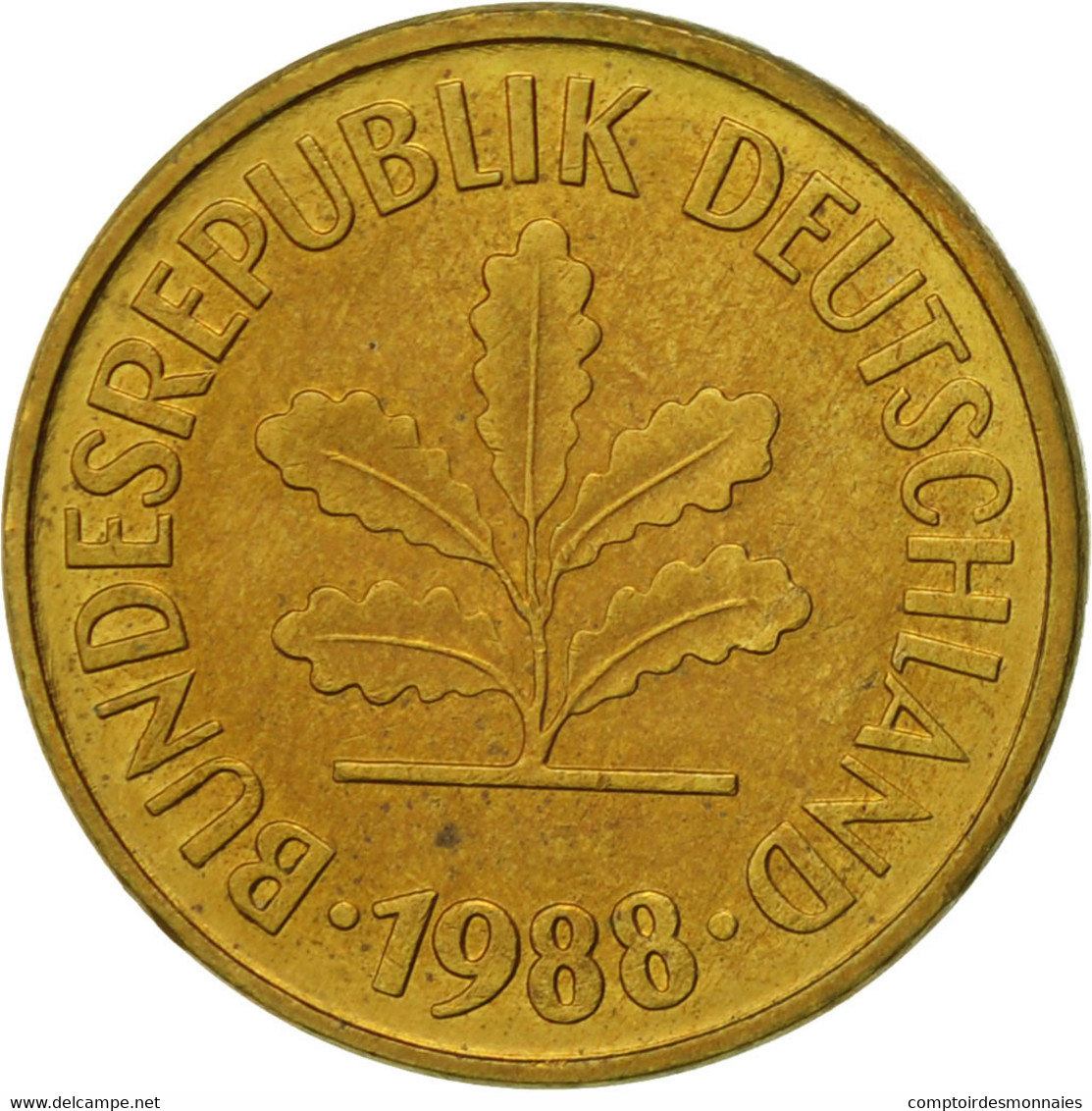 Monnaie, République Fédérale Allemande, 5 Pfennig, 1988, Stuttgart, TTB - 5 Pfennig