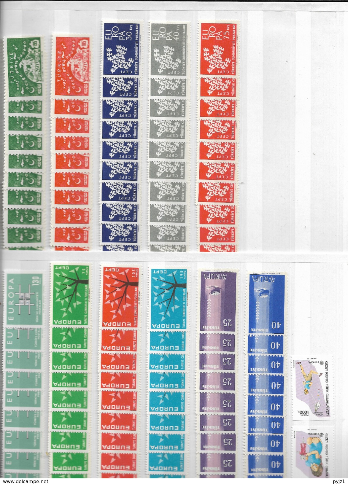 Wholsale lot 9: Turkey MNH/**/postfris (8 scans)