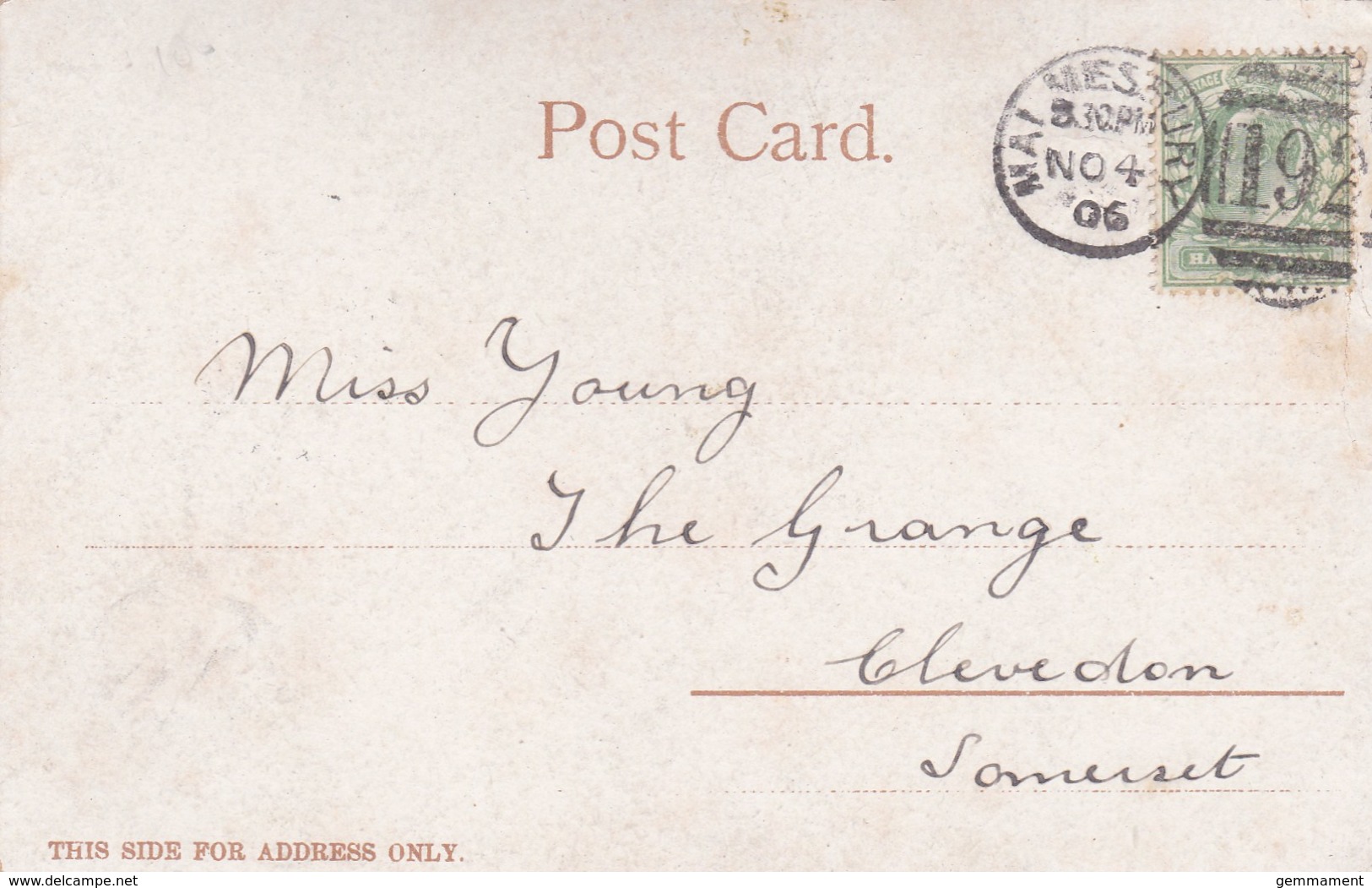 1906  MALMESBURY  DUPLEX CANCELLATION - Postmark Collection