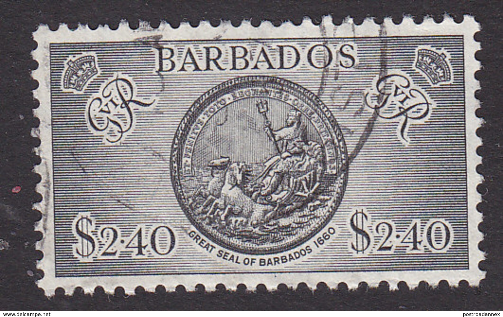 Barbados, Scott #227, Used, Great Seal, Issued 1950 - Barbados (...-1966)
