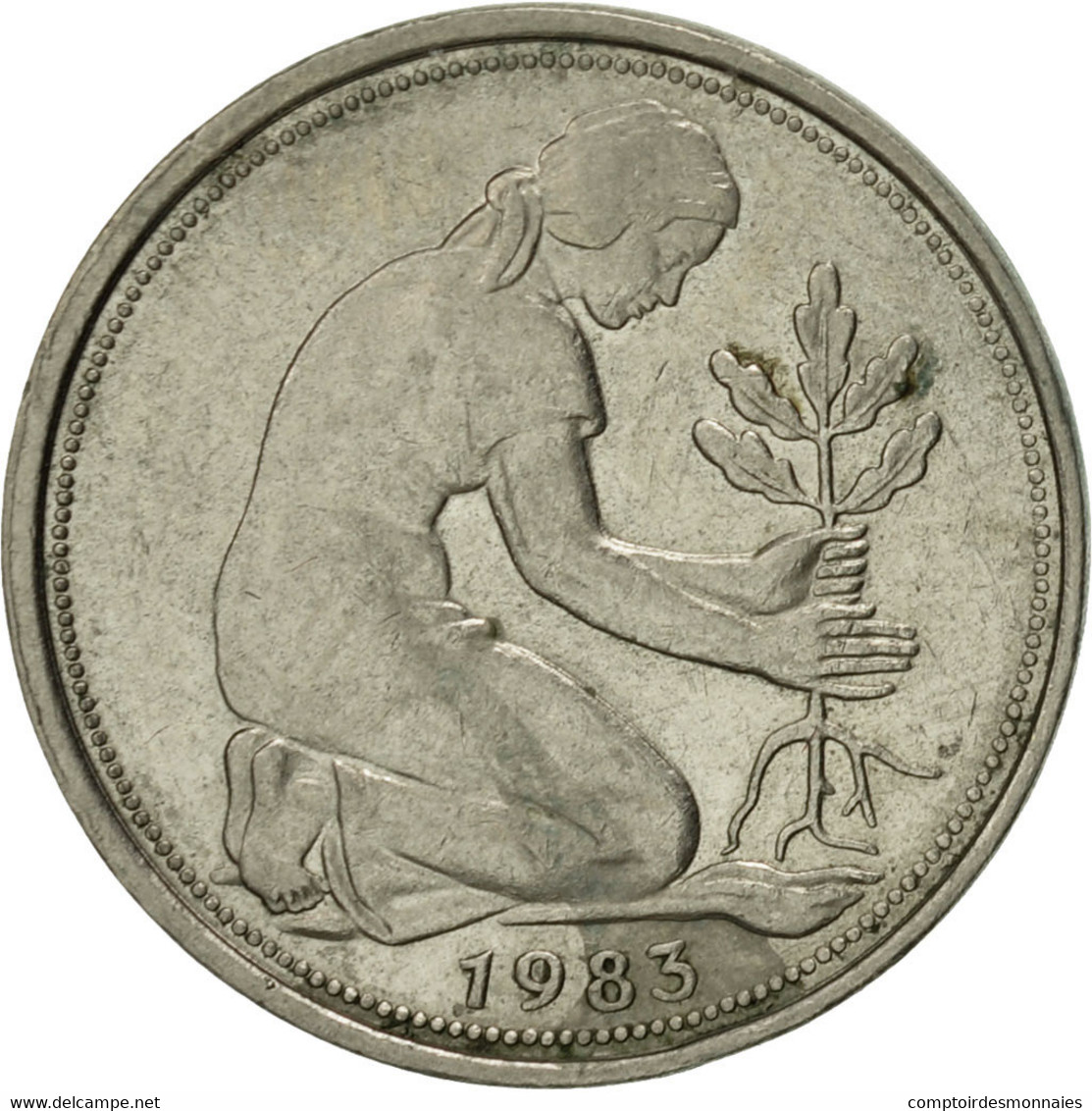 Monnaie, République Fédérale Allemande, 50 Pfennig, 1983, Stuttgart, TTB - 50 Pfennig