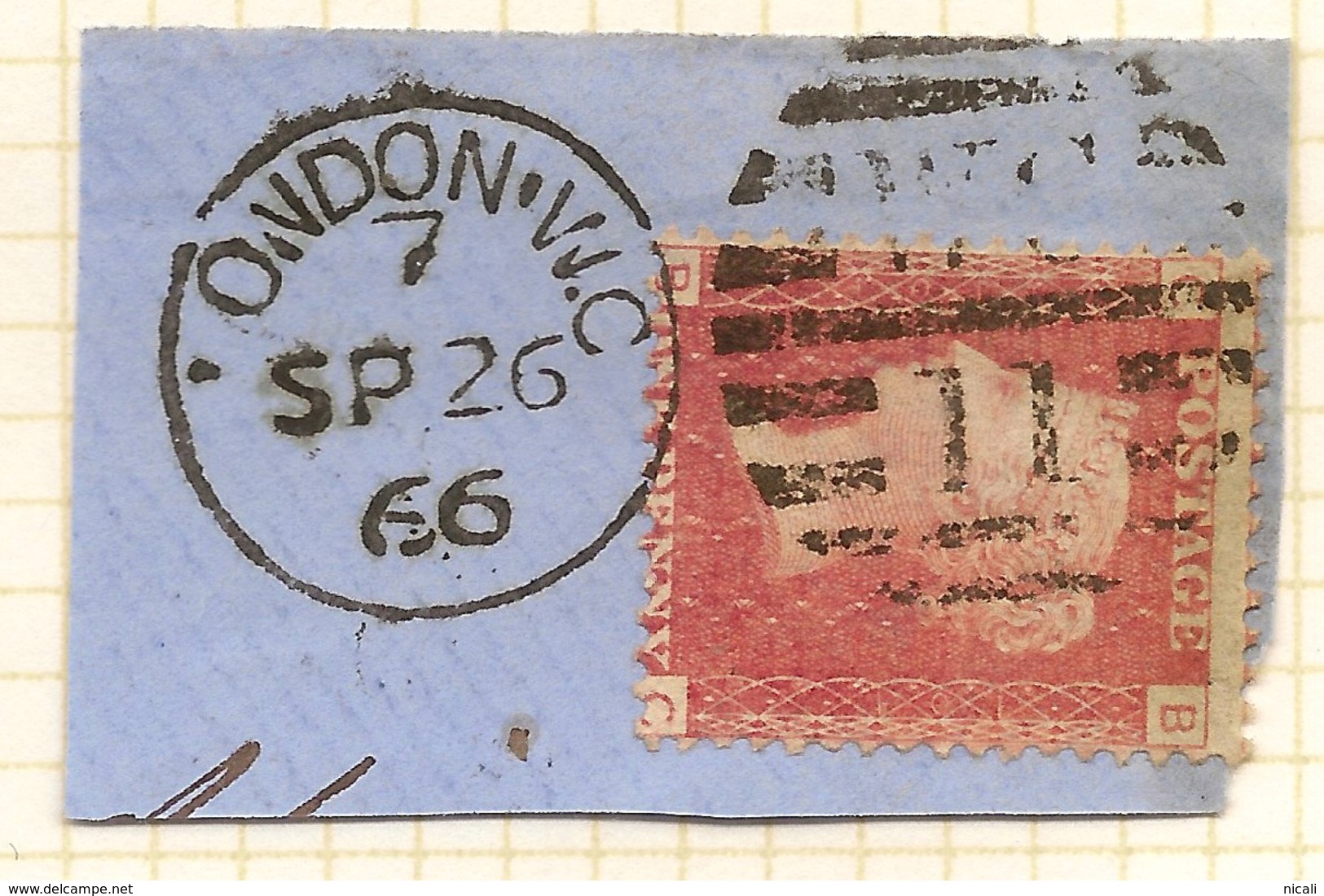 GB 1858 1d On Piece (plate 101) SG 43 U #ABJ153 - Briefe U. Dokumente