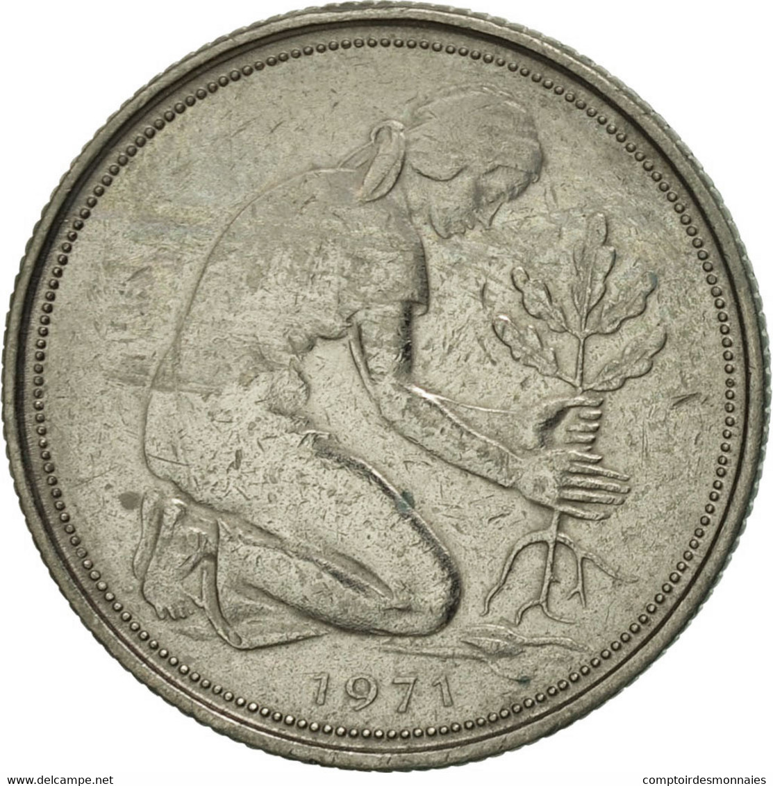 Monnaie, République Fédérale Allemande, 50 Pfennig, 1971, Karlsruhe, TTB - 50 Pfennig