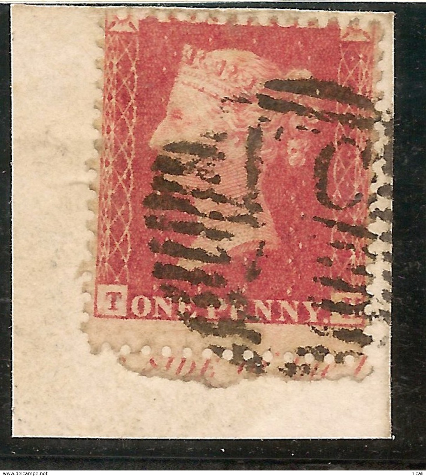 GB 1854 1d Red P14 Plate 50 SG 42 U #ABJ227 - Briefe U. Dokumente