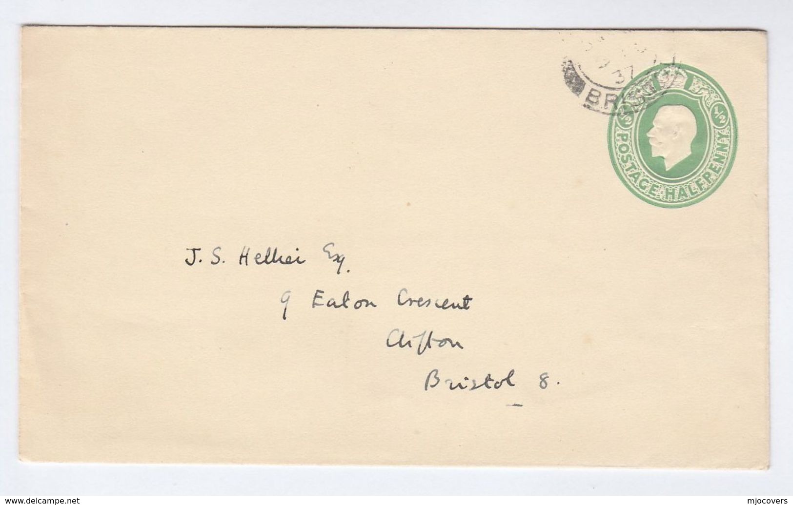 1937 Bristol GB POSTAL STATIONERY COVER Stamps Gv - Covers & Documents