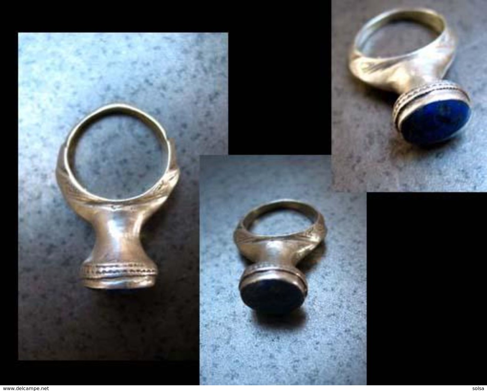 Très Jolie Bague Du Pakistan / Very Great Silver And Lapis Ring From Pakistan - Oestliche Kunst