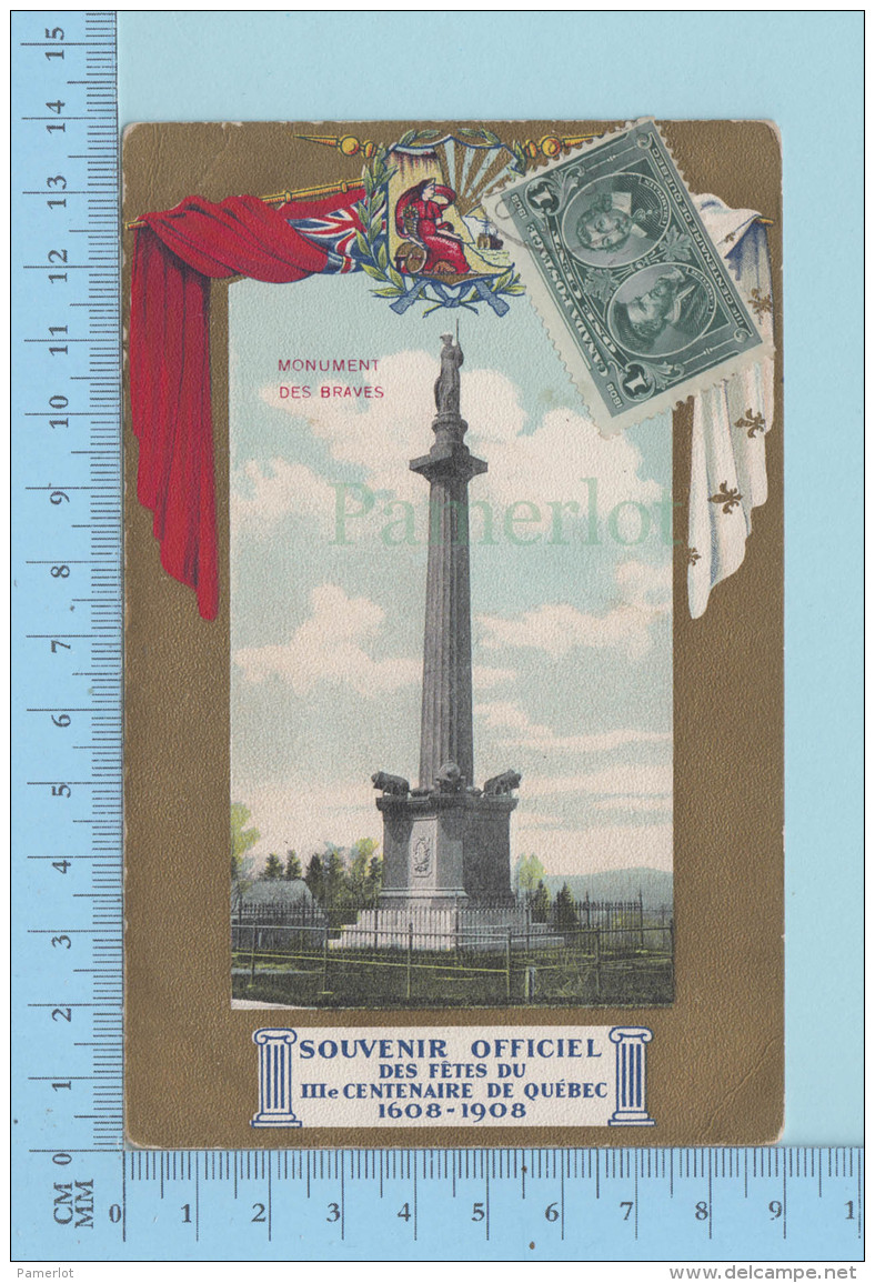 IIIe Centenaire De Quebec, Timbre #97 Cartier Et Champlain - Lettres & Documents