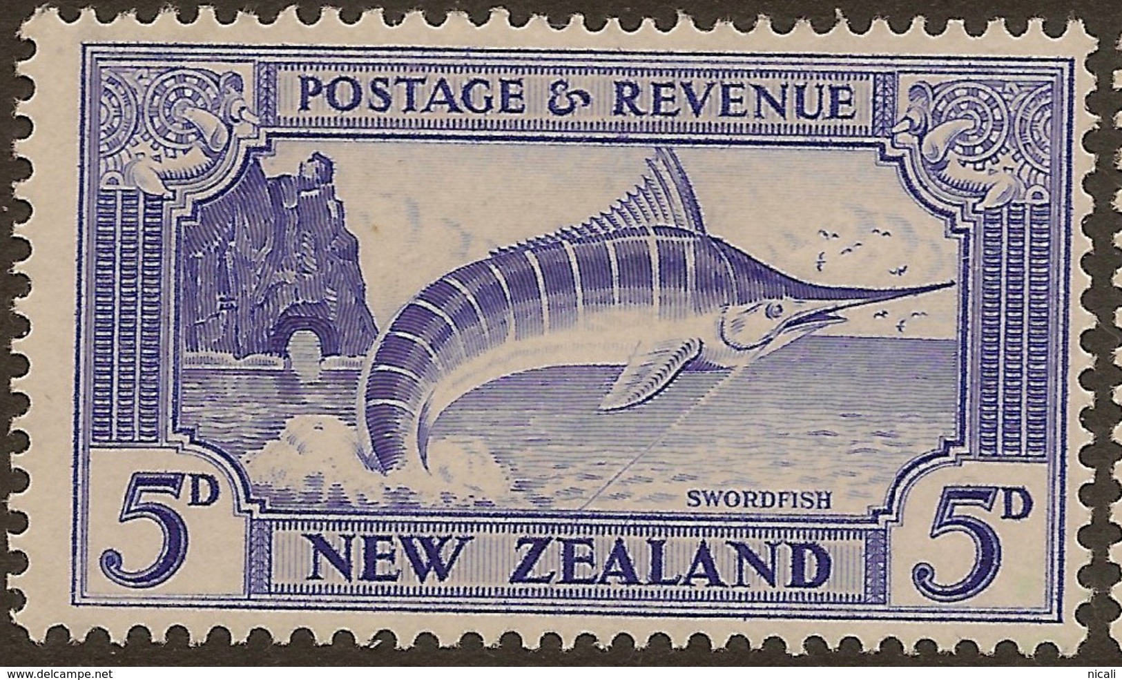 NZ 1935 5d Swordfish SG 563 HM #ABP23 - Ongebruikt