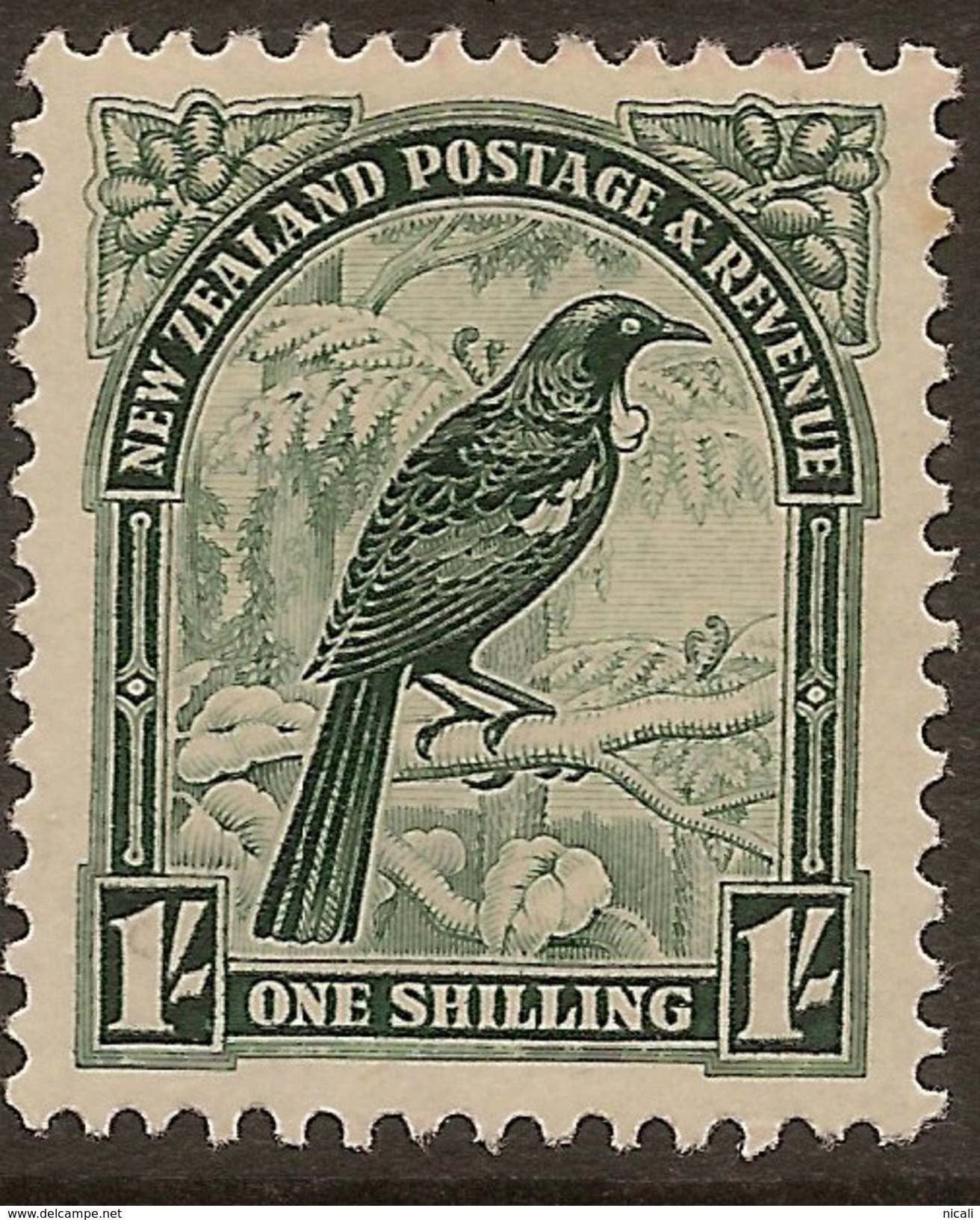 NZ 1935 1/- Tui SG 567 UNHM #ABP24 - Unused Stamps