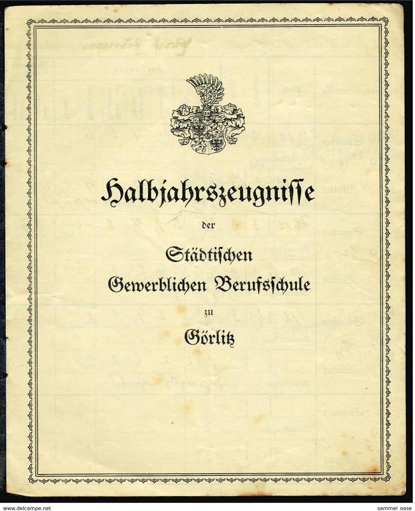 Görlitz 1931 -  Halbjahreszeugnisse Der Städtischen Gewerblichen Berufsschule - Diplome Und Schulzeugnisse