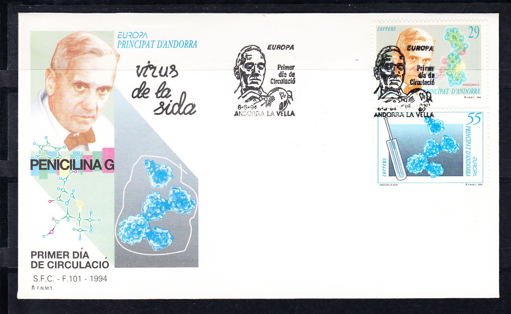 ANDORRA ESPAÑOLA 1994. EUROPA CEPT SOBRE PRIMER DIA.FDC EDIFIL 242/243  . CECI 1 Nº 250 - Lettres & Documents