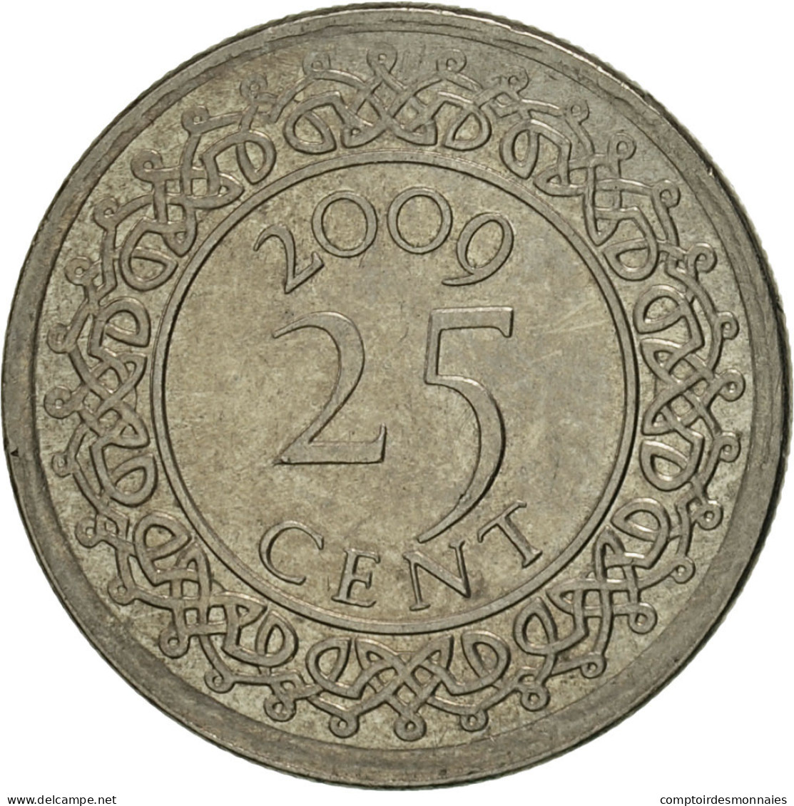 Monnaie, Surinam, 25 Cents, 2009, SUP, Nickel Plated Steel, KM:14A - Surinam 1975 - ...