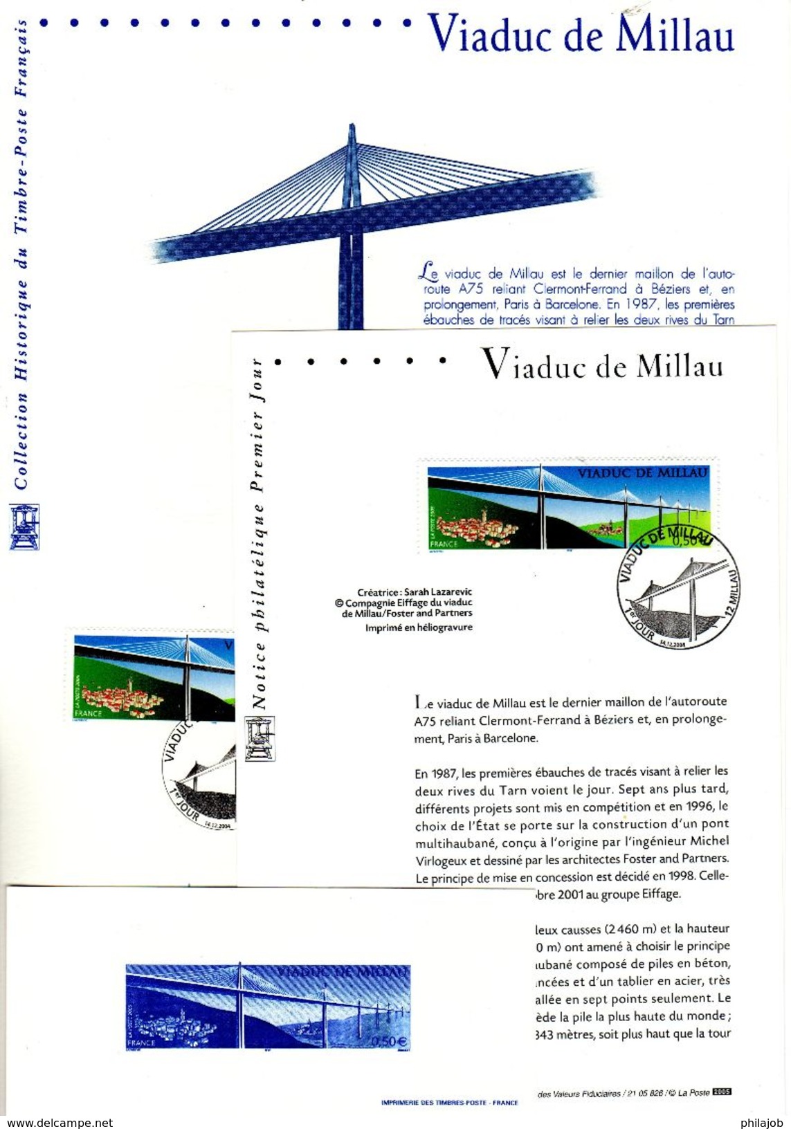 FRANCE 2004 : LOT " VIADUC DE MILLAU ". N° YT 3730. Voir Les 4 Scans. - Ponti