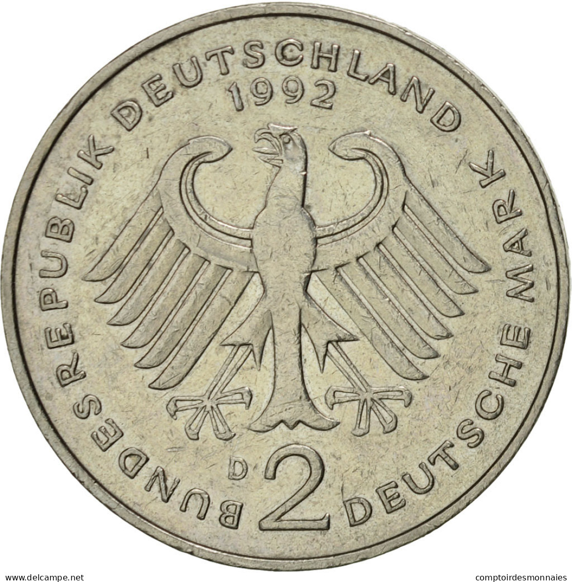 Monnaie, République Fédérale Allemande, 2 Mark, 1992, Munich, TTB+ - 2 Mark