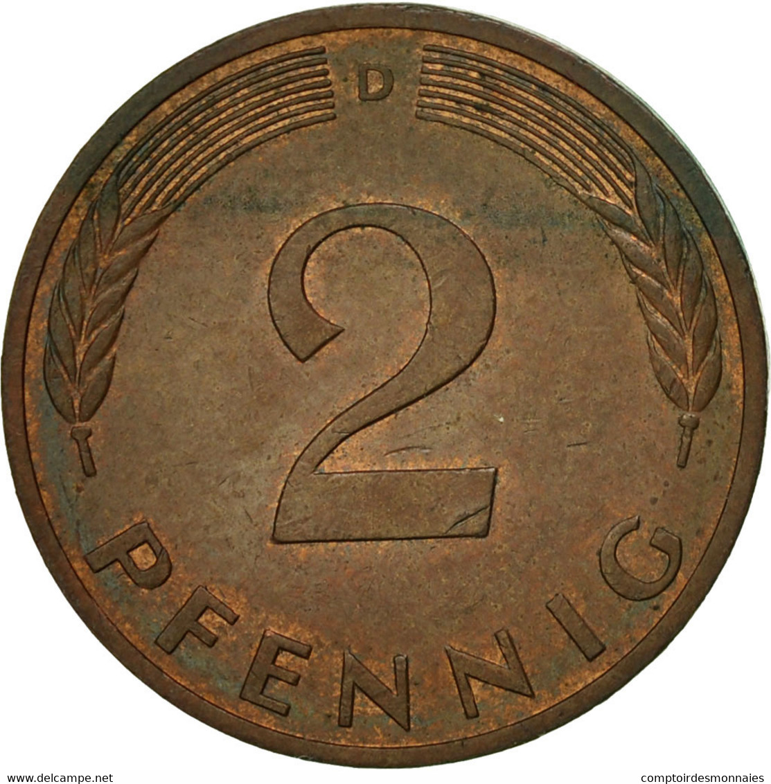 Monnaie, République Fédérale Allemande, 2 Pfennig, 1980, Munich, TTB, Copper - 2 Pfennig