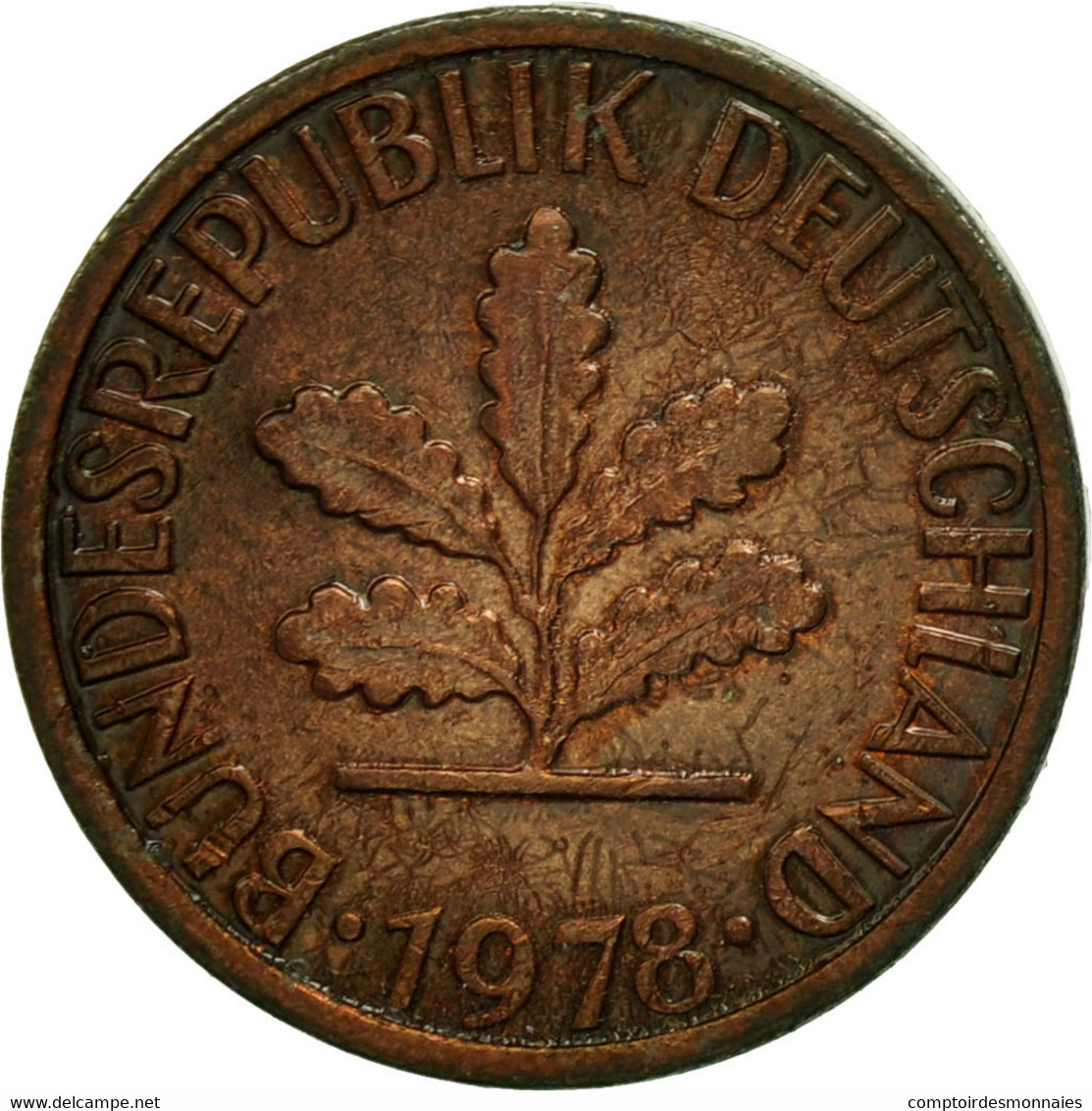 Monnaie, République Fédérale Allemande, Pfennig, 1978, Stuttgart, TTB, Copper - 1 Pfennig