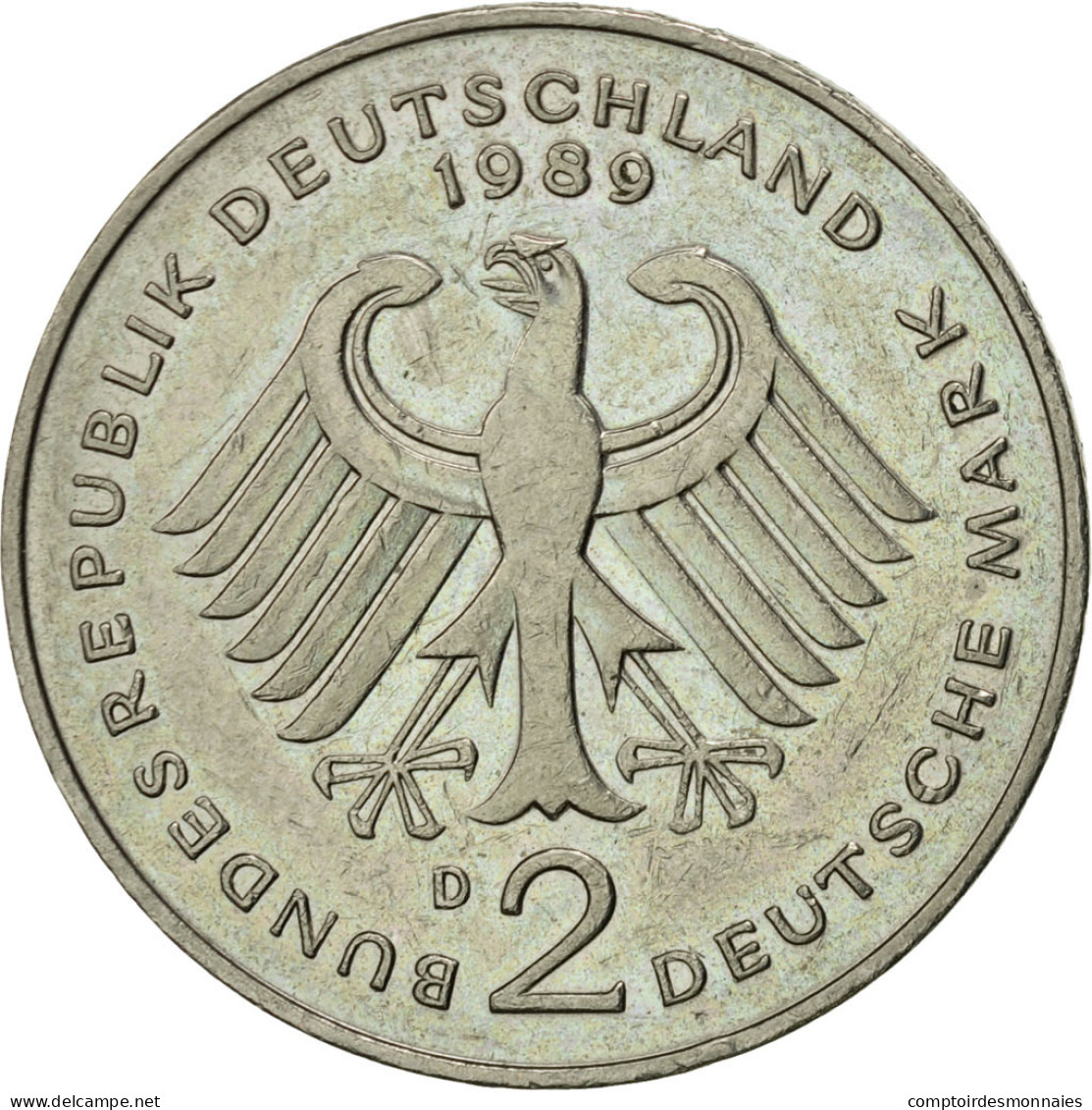 Monnaie, République Fédérale Allemande, 2 Mark, 1989, Munich, TTB+ - 2 Mark