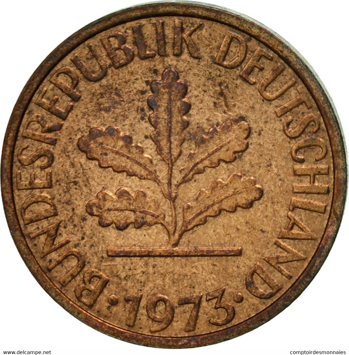 Monnaie, République Fédérale Allemande, Pfennig, 1973, Stuttgart, TTB, Copper - 1 Pfennig