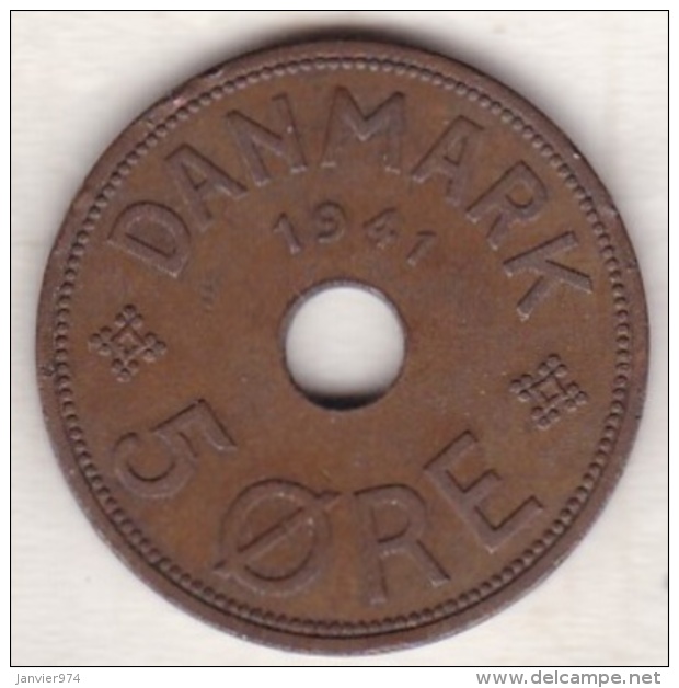 Faeroe Islands . 5 Ore 1941 . Bronze , KM# 3 - Danemark