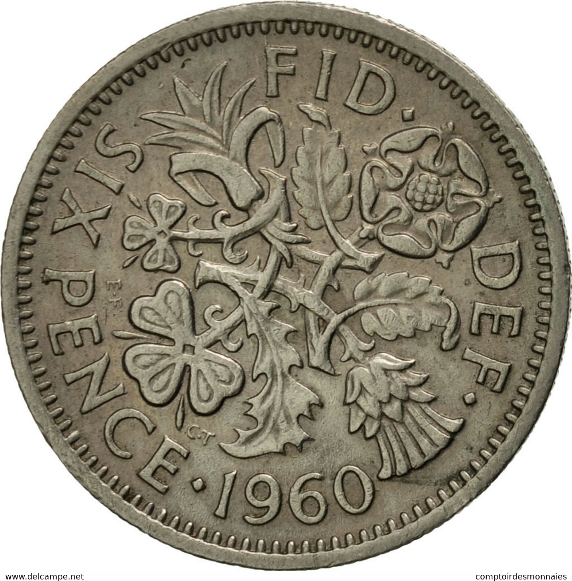 Monnaie, Grande-Bretagne, Elizabeth II, 6 Pence, 1960, TTB, Copper-nickel - H. 6 Pence