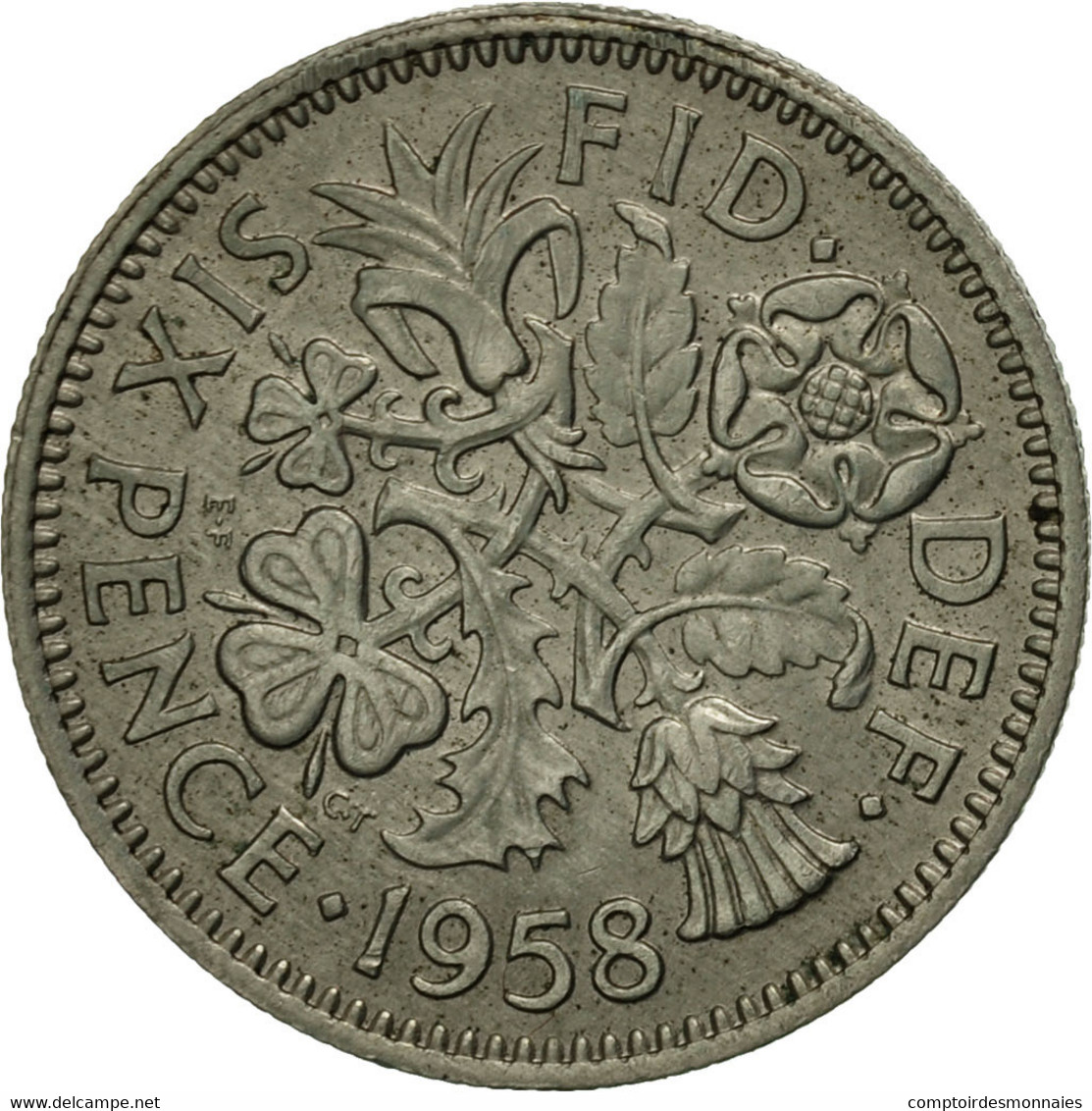 Monnaie, Grande-Bretagne, Elizabeth II, 6 Pence, 1958, TTB, Copper-nickel - H. 6 Pence