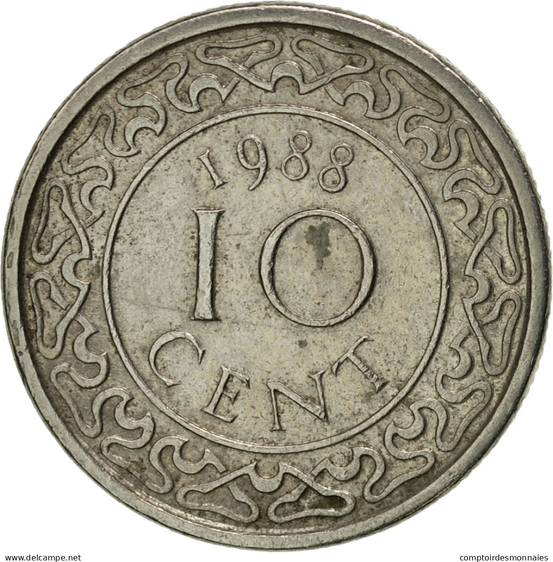 Monnaie, Surinam, 10 Cents, 1988, TTB+, Nickel Plated Steel, KM:13a - Surinam 1975 - ...