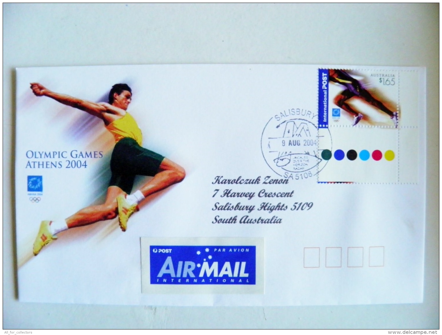 Cover Australia Olympic Games Athens 2004 Special Cancel Salisbury Sport - Covers & Documents