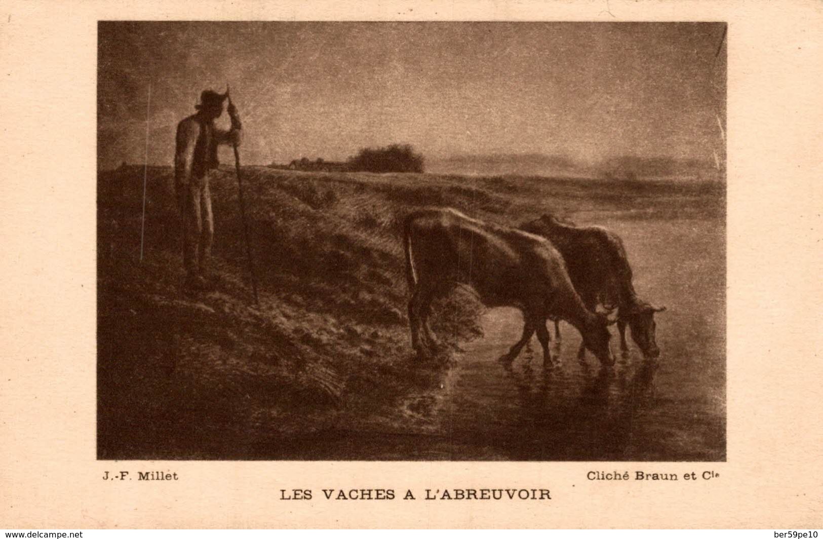 J.-F. MILLET LES VACHES A L'ABREUVOIR - Vaches