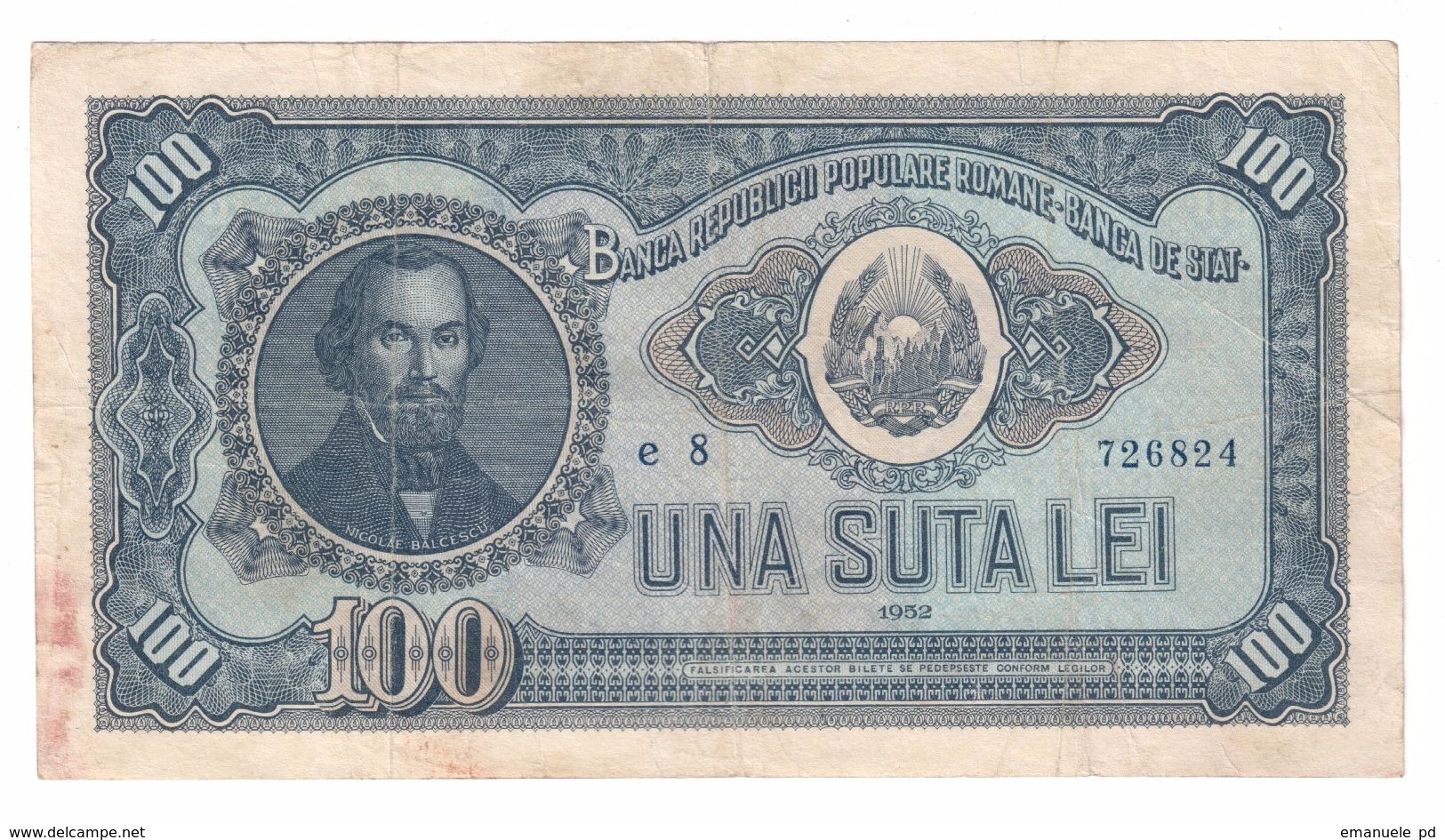 Romania 100 Lei 1952 - Romania