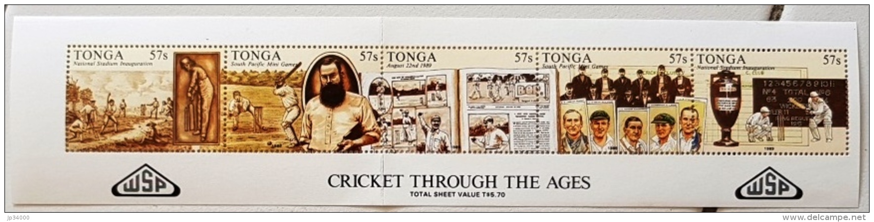 TONGA Cricket, Yvert N° 743/47 ** MNH. - Cricket