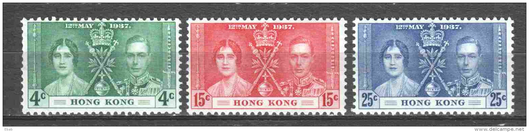 Hong Kong 1937 Mi 136-138 MNH - Nuovi