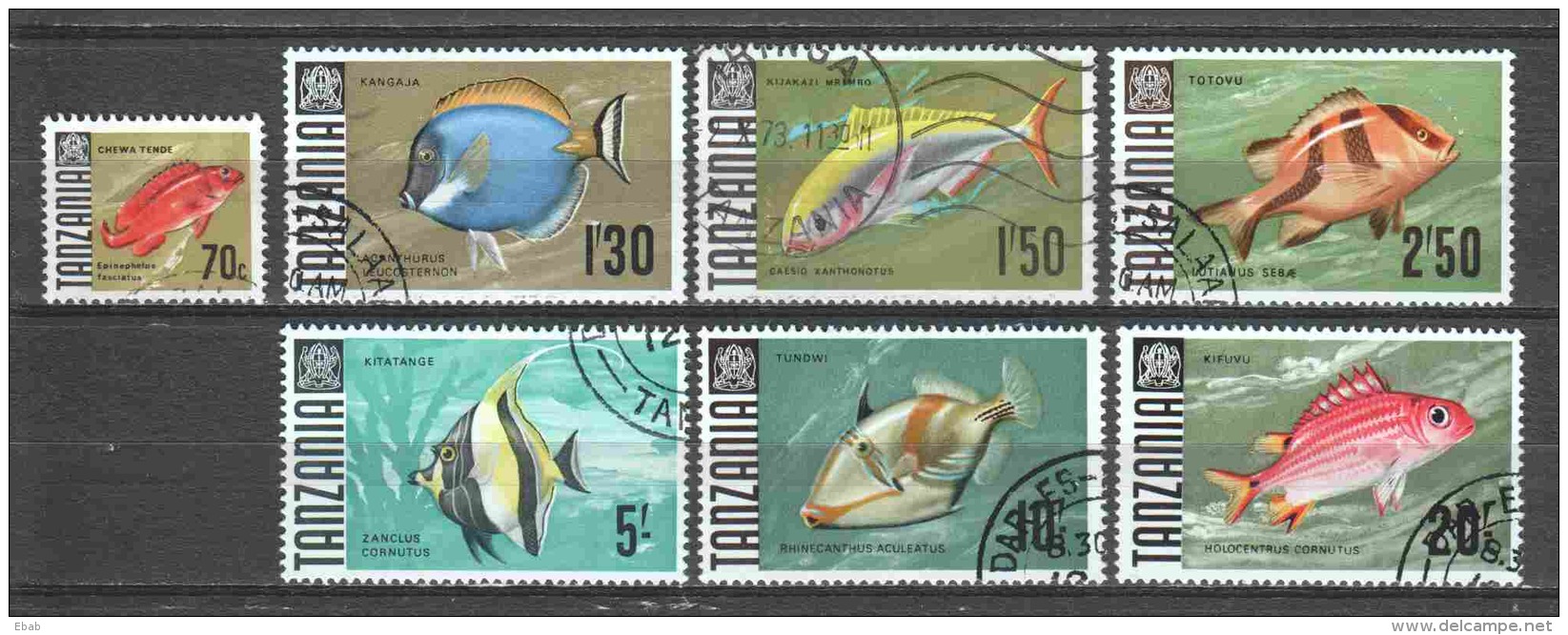 Tanzania 1967 Mi 27 + 29-34 Canceled FISHES - Tanzanie (1964-...)