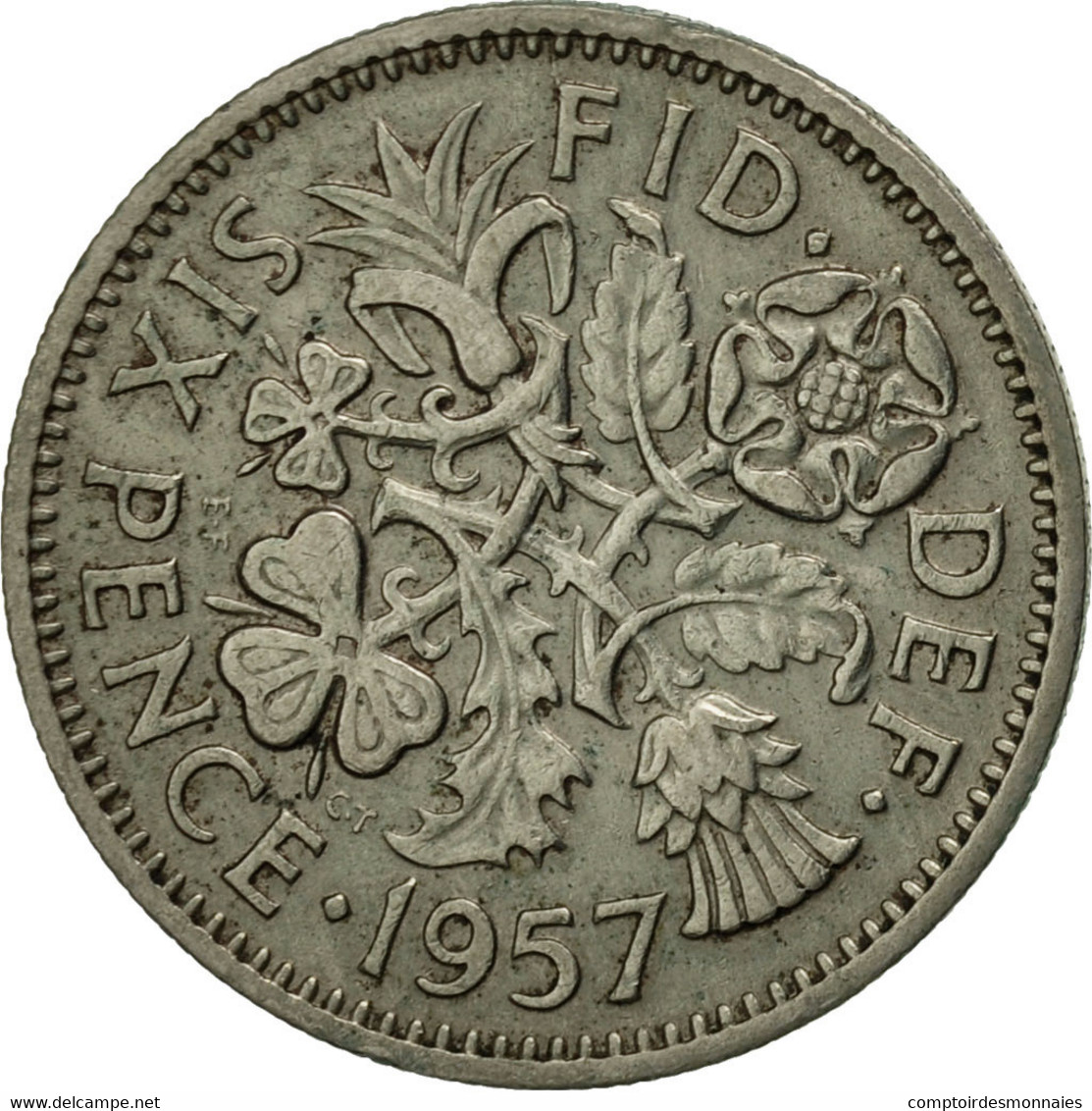 Monnaie, Grande-Bretagne, Elizabeth II, 6 Pence, 1957, TTB, Copper-nickel - H. 6 Pence