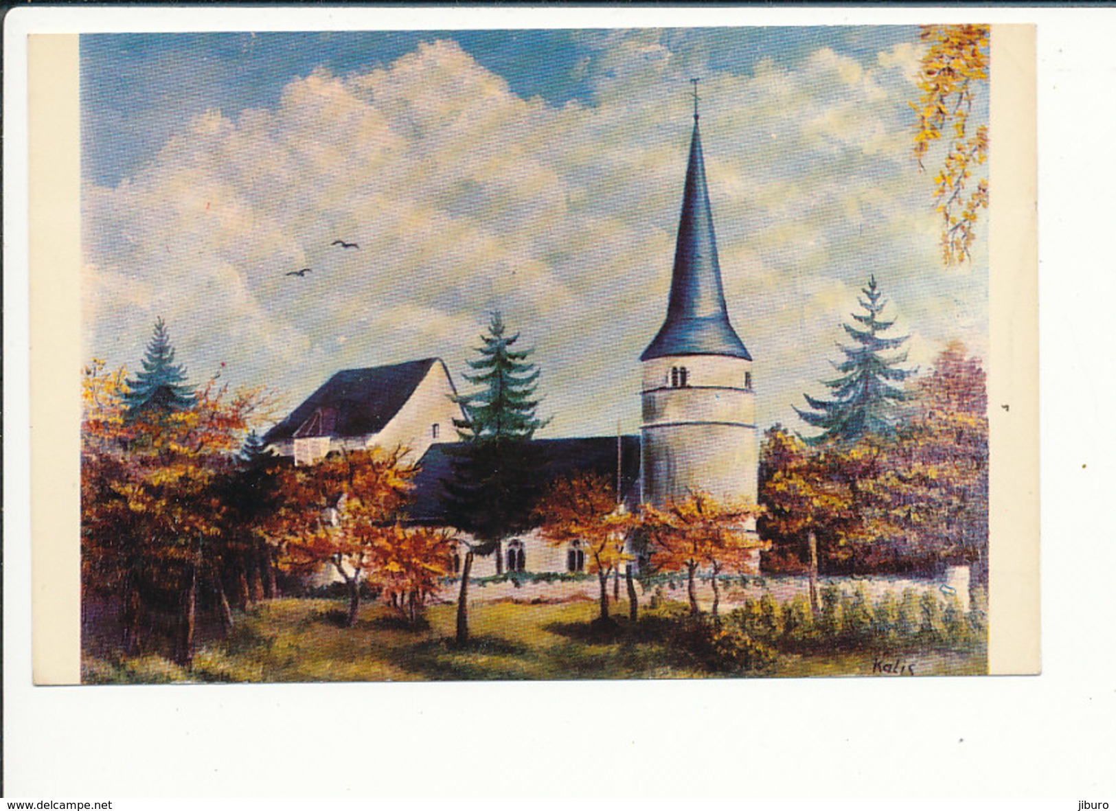 Zetting ( 57 Moselle ) Eglise - Illustration De Kalis Rodolphe CP68/43 - Altri & Non Classificati