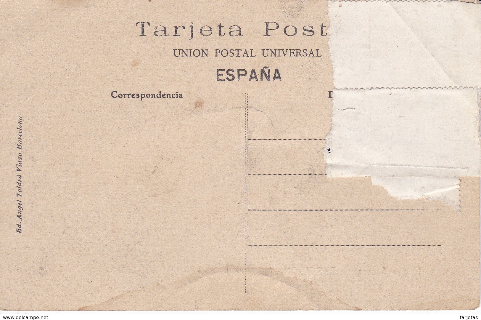 POSTAL DE SUCESOS DE BARCELONA DEL 26-31 DE JULIO 1909 - RUINAS DE LA IGLESIA DE LA AYUDA CALLE BAJA DE SAN PEDRO A.T.V. - Barcelona