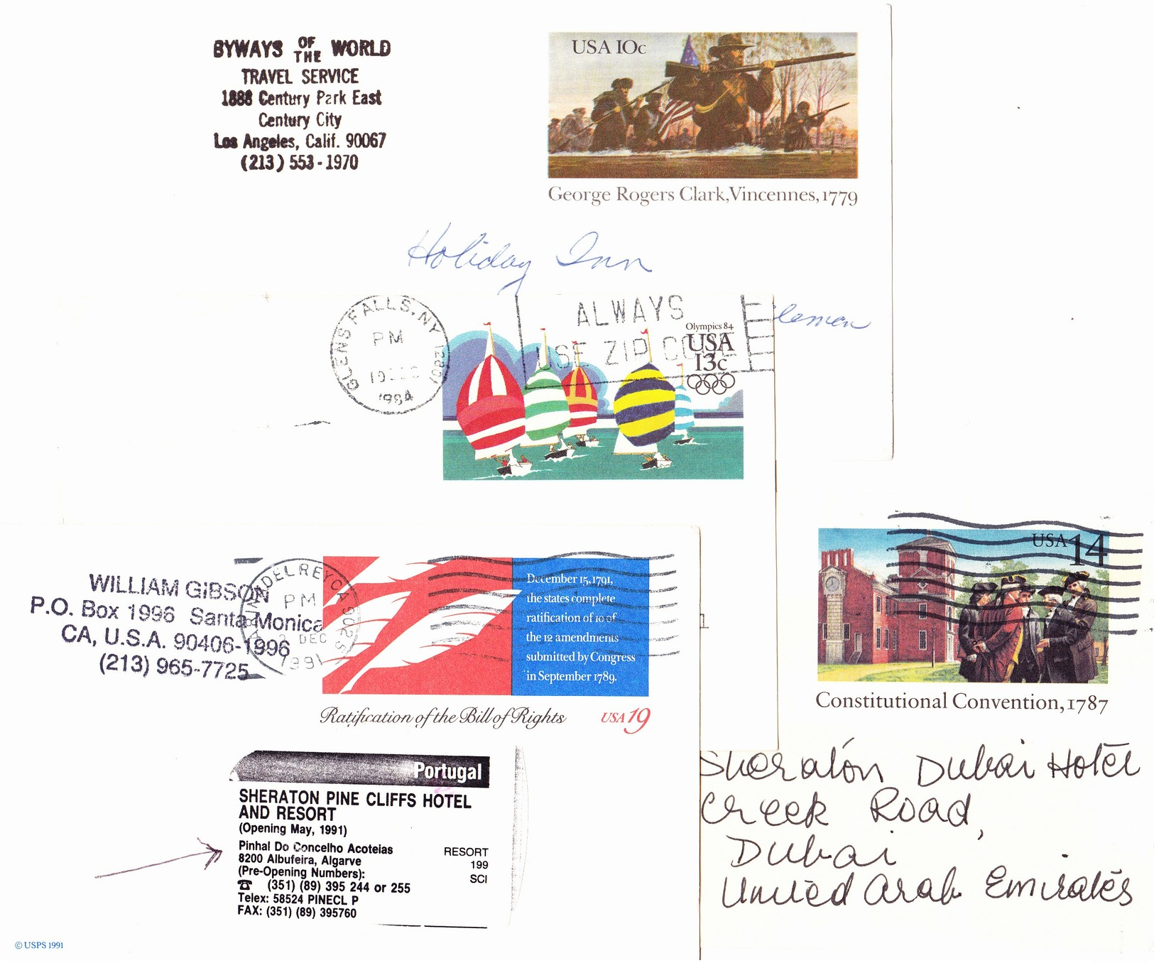 USA 1979-1991, 4 Postkarten Mit Druckmarken - 1961-80