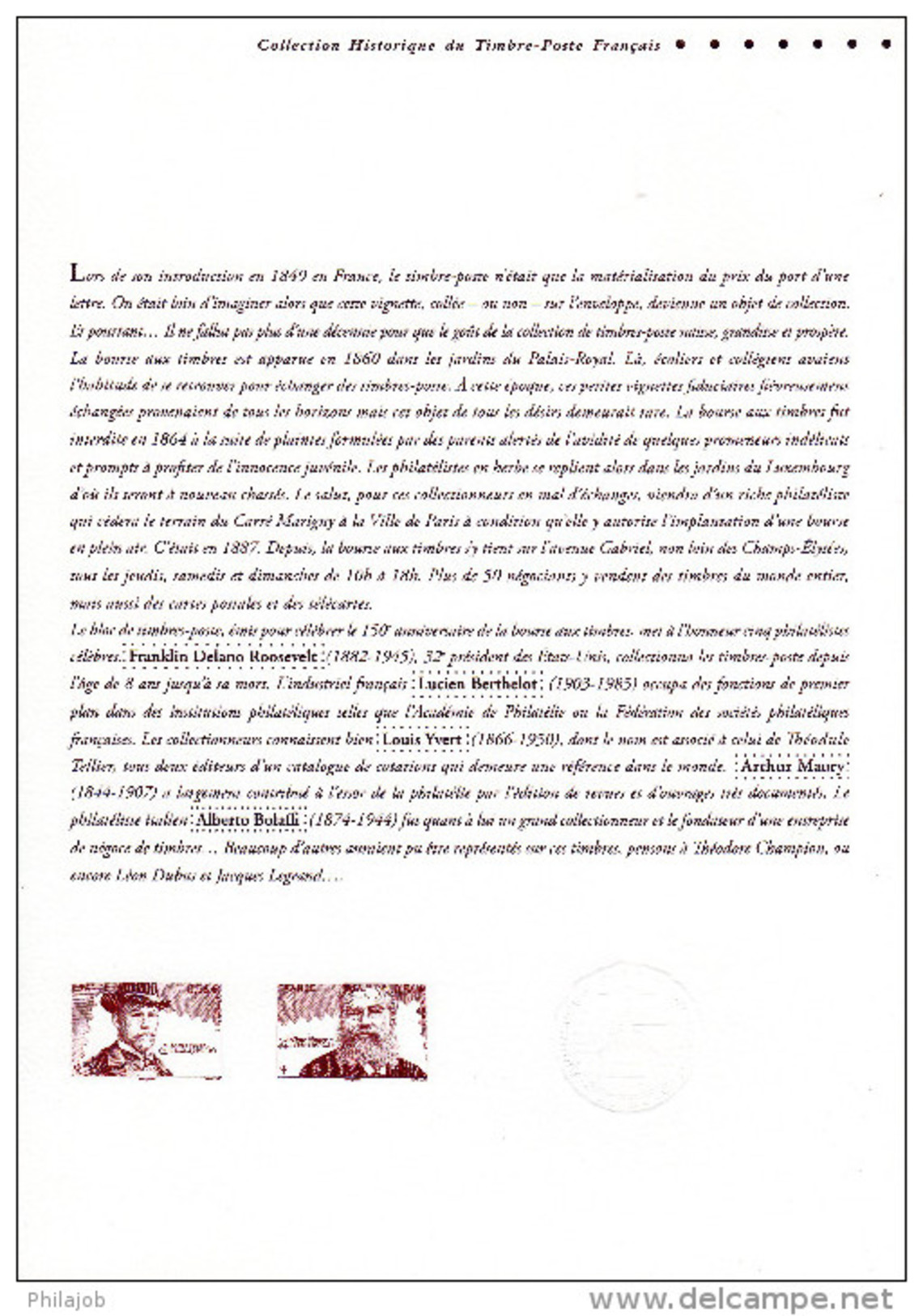 &#9989; 2010 " BOURSE AUX TIMBRES / YVERT MAURY " Sur Doc Officiel 1°Jour De 4 Pages. N° YT F4447. DPO - 2010-2019